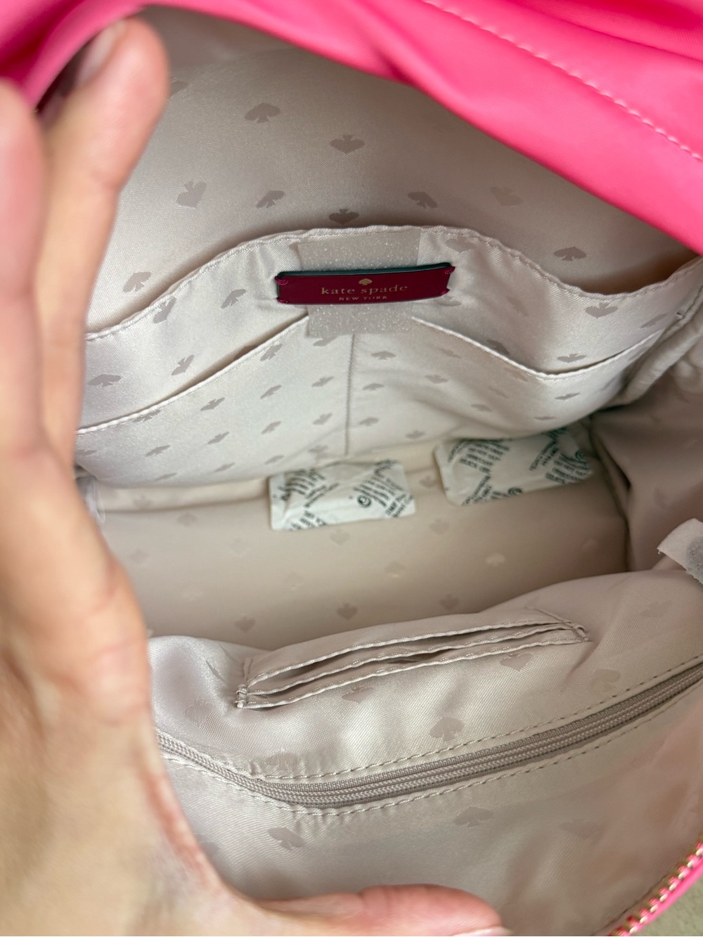 Kate Spade Chelsea Pink and Red Nylon Backpack $299 - Picture 5 of 8
